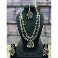 Tanish Art Jewellery Designer Pota Stone And Pearl Long Necklace Set