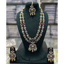 Tanish Art Jewellery Designer Pota Stone And Pearl Long Necklace Set