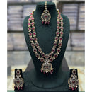 Tanish Art Jewellery Designer Pota Stone And Pearl Long Necklace Set