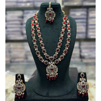 Tanish Art Jewellery Designer Pota Stone And Pearl Long Necklace Set