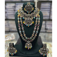 Tanish Art Jewellery Designer Pota Stone And Pearl Double Necklace Set