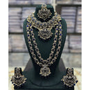 Tanish Art Jewellery Designer Pota Stone And Pearl Double Necklace Set 