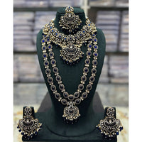 Tanish Art Jewellery Designer Pota Stone And Pearl Double Necklace Set 