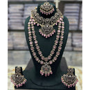 Tanish Art Jewellery Designer Pota Stone And Pearl Double Necklace Set