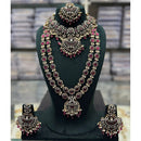 Tanish Art Jewellery Designer Pota Stone And Pearl Double Necklace Set