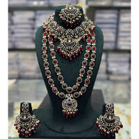 Tanish Art Jewellery Designer Pota Stone And Pearl Double Necklace Set