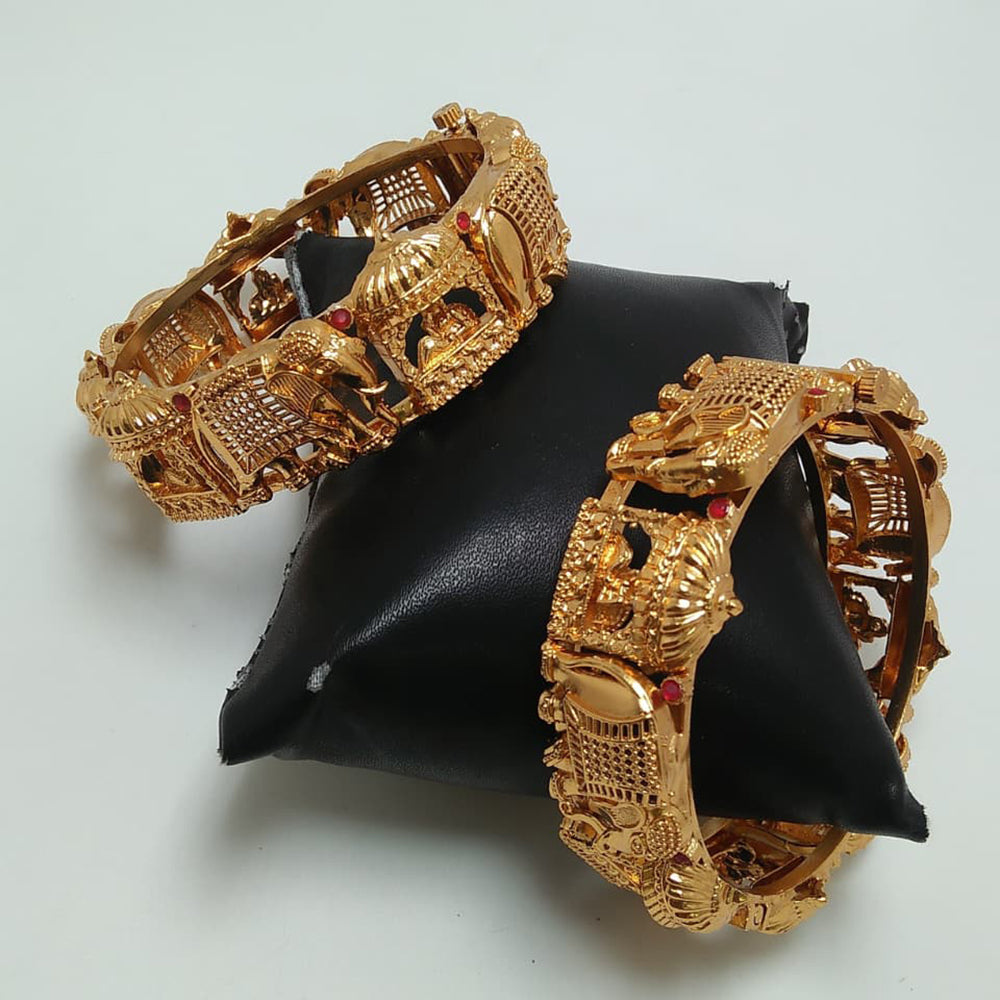 Tanish Art Jewellery Graceful Shine Pota Stone Openable Bangles Set