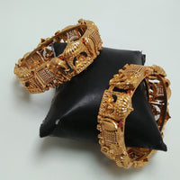 Tanish Art Jewellery Graceful Shine Pota Stone Openable Bangles Set