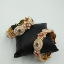 Tanish Art Jewellery Timeless Pota Stone And Pearl Openable Bangles Set