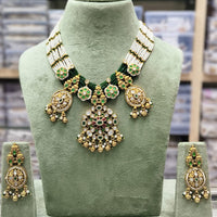 Tanish Art Jewellery Pota Stone And Pearl Designer Necklace Set