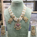 Tanish Art Jewellery Pota Stone And Pearl Designer Necklace Set