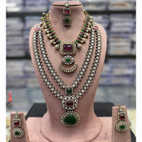 Tanish Art Jewellery Royal Look Kundan Stone Double Necklace Set