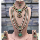 Tanish Art Jewellery Royal Look Kundan Stone Double Necklace Set