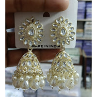 Tanish Art Jewellery Kundan And Pearl Jhumki Earrings