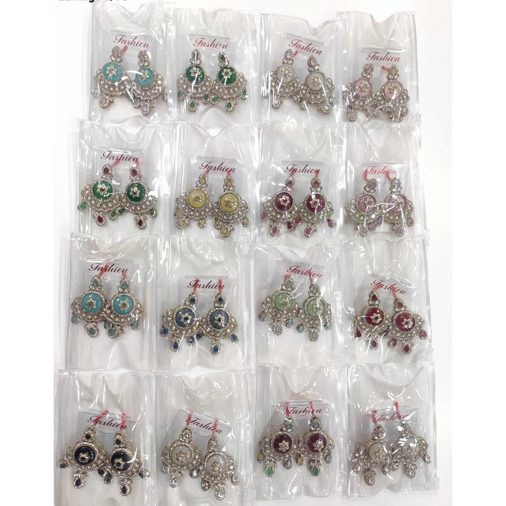 Tanish Art Jewellery Radiant Pota Stone And Austrian Stone Dangle Earrings