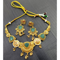 Tanish Art Jewellery Pota Stone And Pearl Elegant Necklace Set