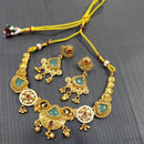 Tanish Art Jewellery Pota Stone And Pearl Elegant Necklace Set