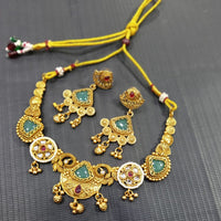 Tanish Art Jewellery Pota Stone And Pearl Elegant Necklace Set