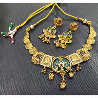 Tanish Art Jewellery Pota Stone And Pearl Elegant Necklace Set