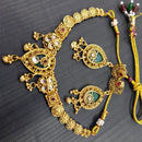 Tanish Art Jewellery Pota Stone And Pearl Elegant Necklace Set