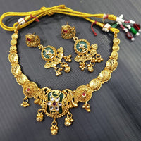 Tanish Art Jewellery Pota Stone And Pearl Elegant Necklace Set