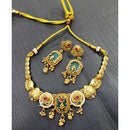 Tanish Art Jewellery Pota Stone And Pearl Elegant Necklace Set