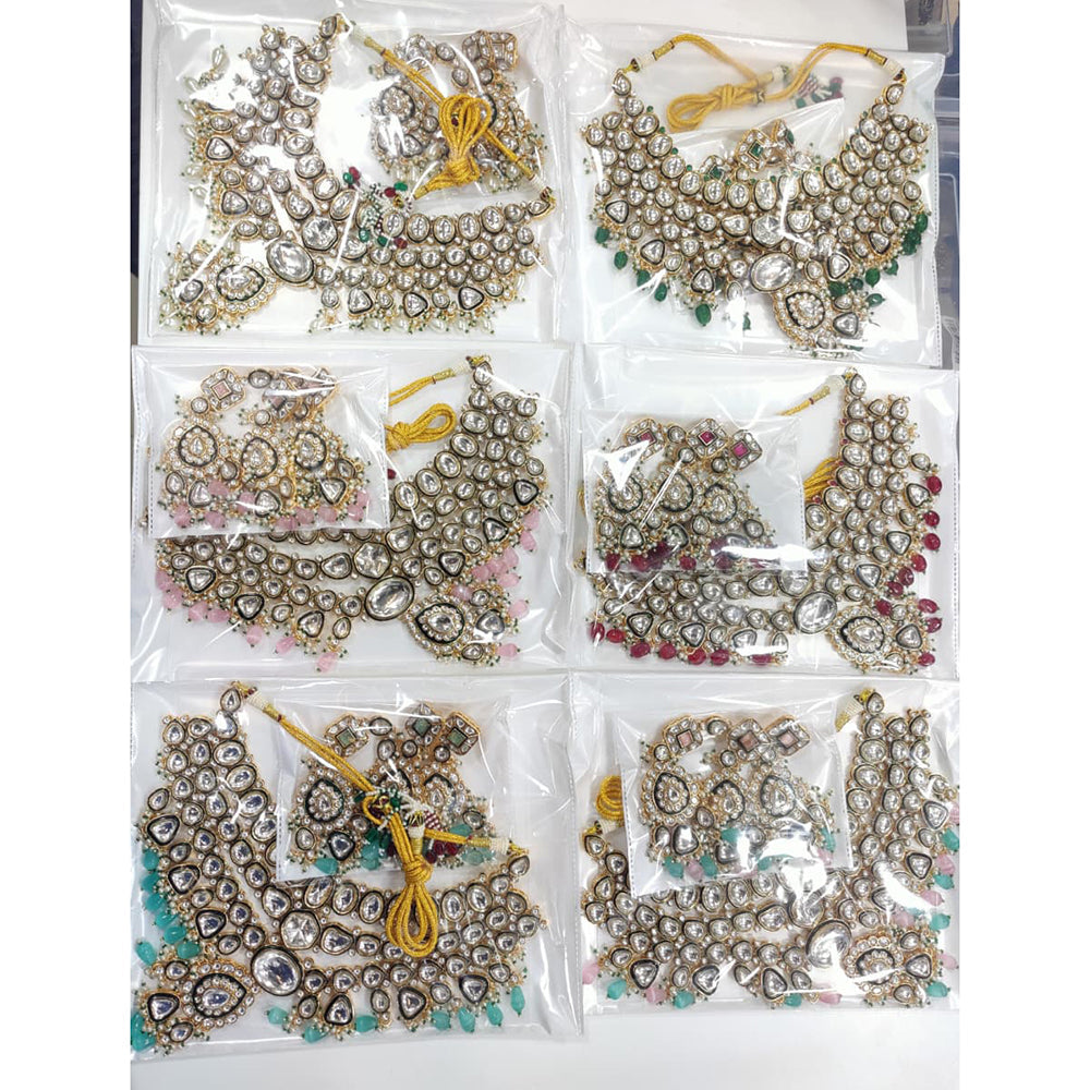 Tanish Art Jewellery Royal Kundan Stone Pearl And Beads Necklace Set