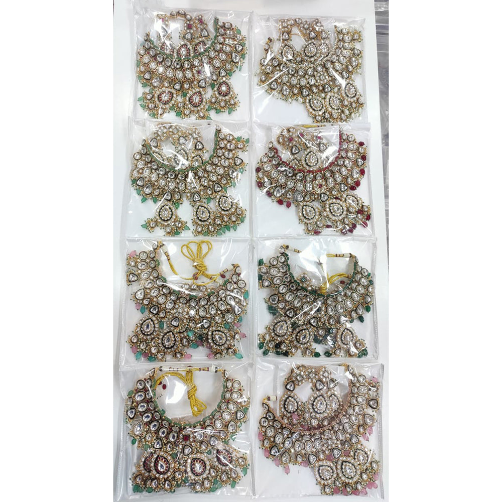 Tanish Art Jewellery Royal Kundan Stone Pearl And Beads Necklace Set