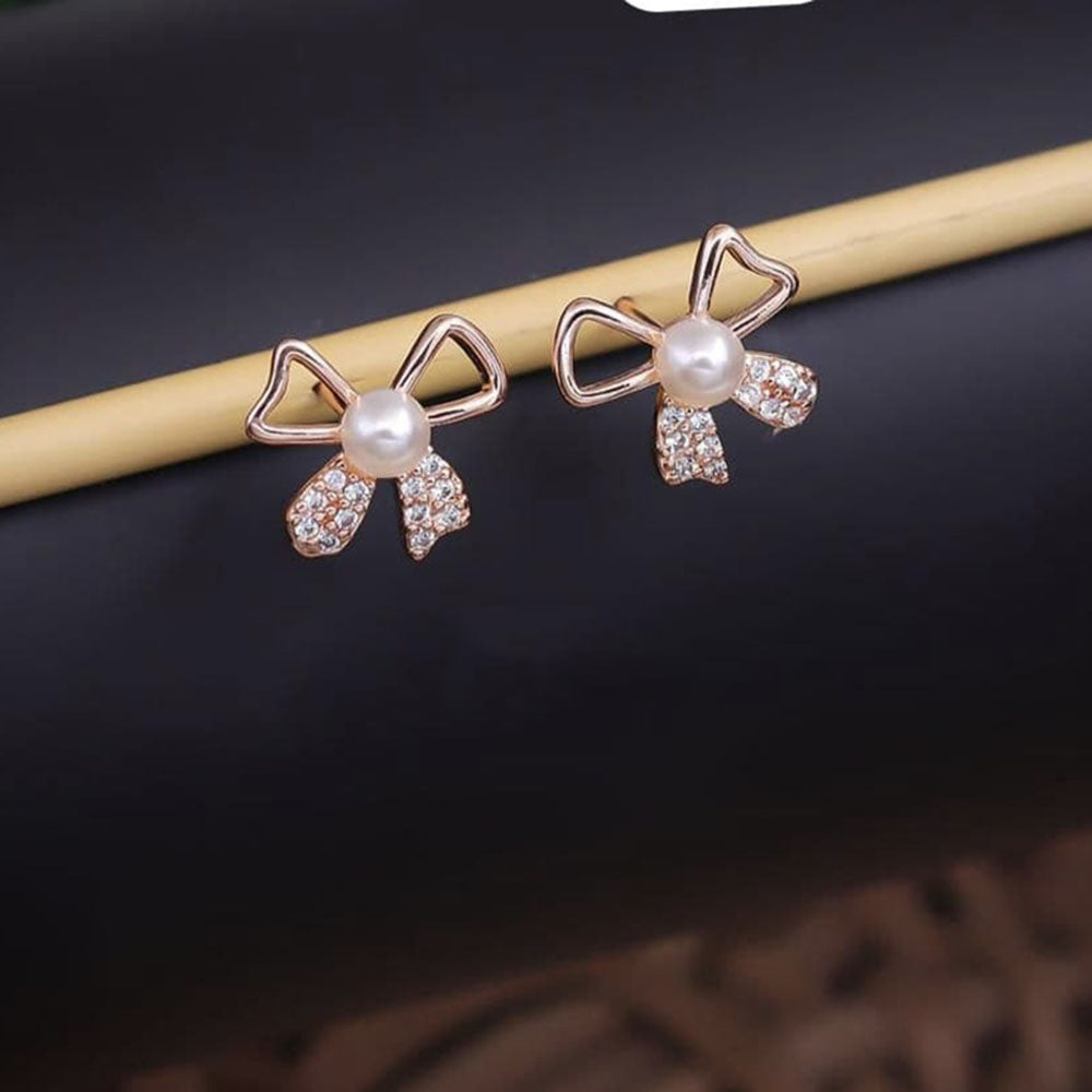 Tanish Art Jewellery Royal Austrian Stone And Pearl Stud Earrings
