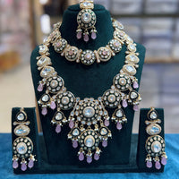 Tanish Art Jewellery Designer Kundan Stone Pearl And Beads Double Necklace Set