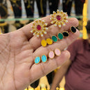 Tanish Art Jewellery Elegant Pota Stone And Pearl Changeable Stud Earrings