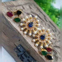 Tanish Art Jewellery Elegant Pota Stone And Pearl Changeable Stud Earrings