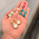 Tanish Art Jewellery Premium Crystal Stone And Pearl Changeable Dangler Earrings