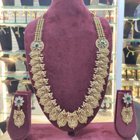 Tanish Art Jewellery Royal Pota Stone Temple Long Necklace Set