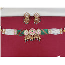 Tanish Art Jewellery Royal Pota Stone And Pearl Choker Necklace Set
