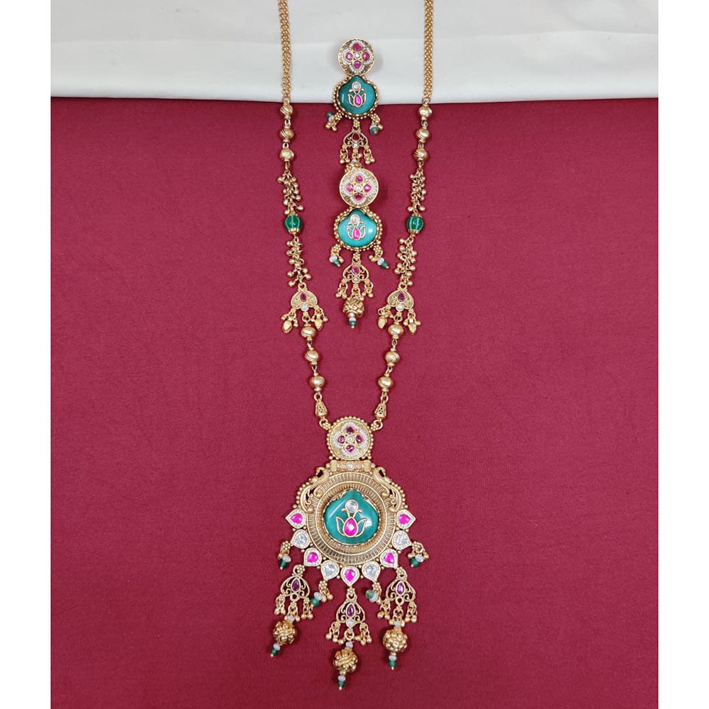 Tanish Art Jewellery Royal Pota Stone And Pearl Necklace Set