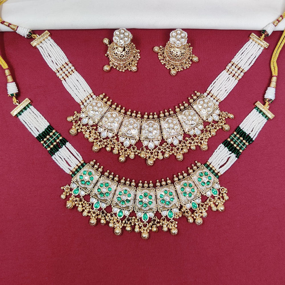 Tanish Art Jewellery Royal Pota Stone And Pearl Necklace Set