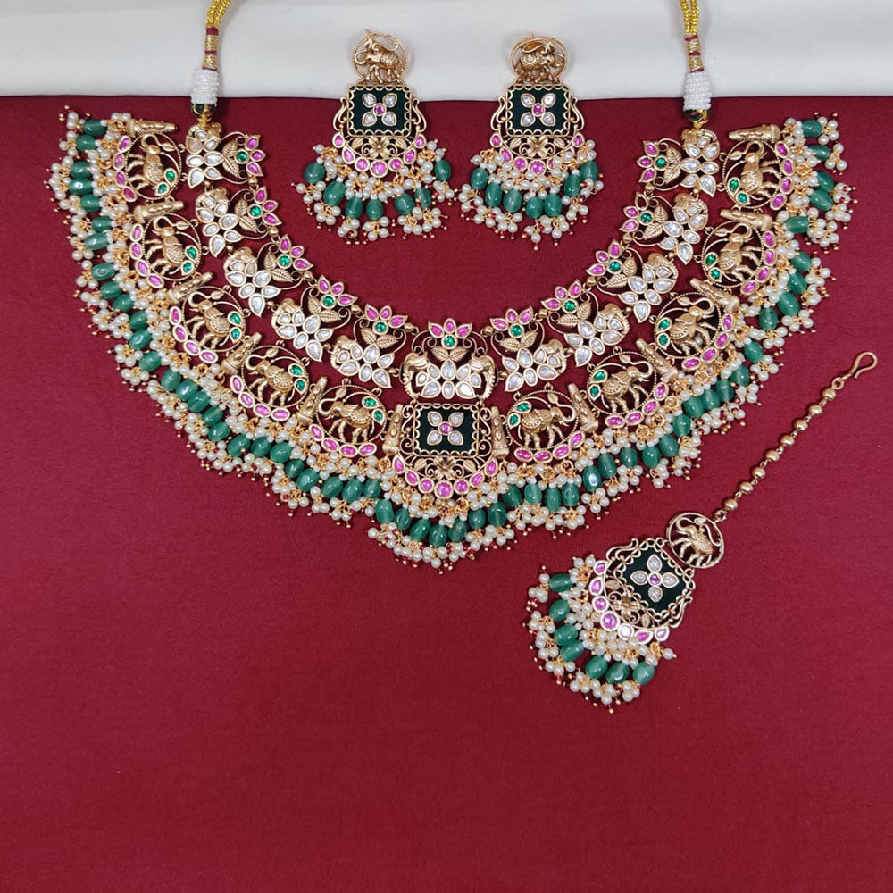 Tanish Art Jewellery Royal Pota Stone And Pearl Necklace Set