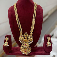 Tanish Art Jewellery South Indian Temple Pota Stone And Pearl Long Necklace Set