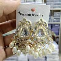Tanish Art Jewellery Premium Kundan Stone Beads Festive Dangler Earrings