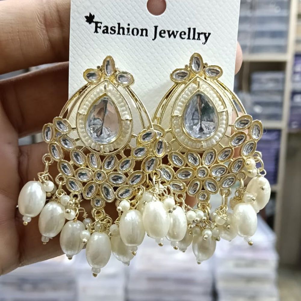 Tanish Art Jewellery Premium Kundan Stone Beads Festive Dangler Earrings