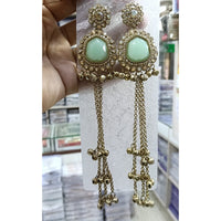 Tanish Art Jewellery Royal Kashmiri Pota Stone Ghungroo Long Kashmiri Dangler Earrings