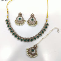 Tanish Art Jewellery Shimmering Crystal And Pearl Necklace Set