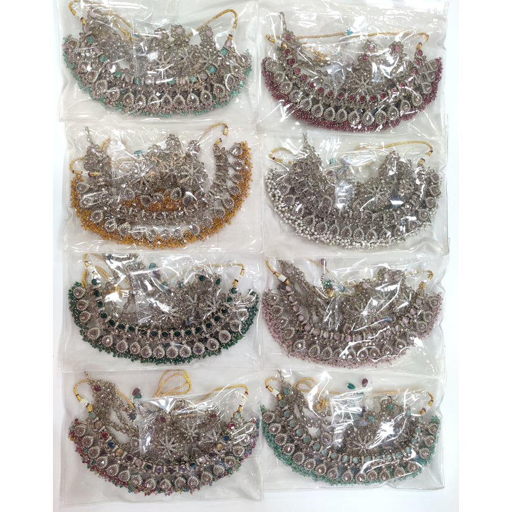 Tanish Art Jewellery Shimmering Crystal And Pearl Necklace Set