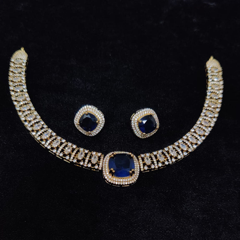 Tanish Art Jewellery Glamorous American Diamond Necklace Set