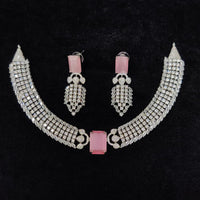 Tanish Art Jewellery Glamorous American Diamond Necklace Set
