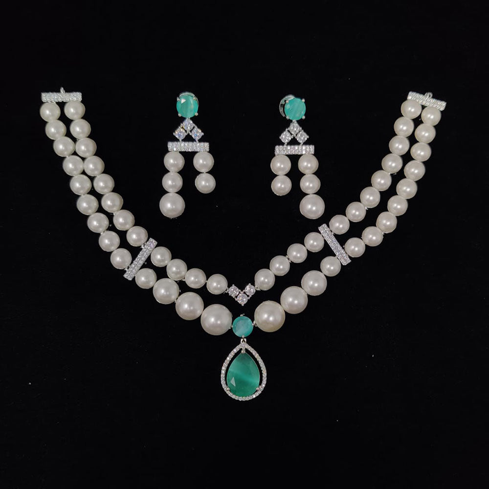Tanish Art Jewellery Royal Austrian Stone And Pearl Necklace Set
