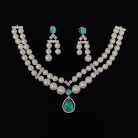 Tanish Art Jewellery Royal Austrian Stone And Pearl Necklace Set