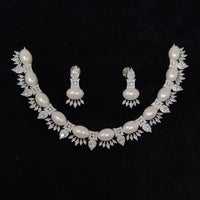 Tanish Art Jewellery Royal Austrian Stone And Pearl Necklace Set 