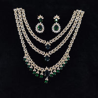 Tanish Art Jewellery Glamorous American Diamond Necklace Set